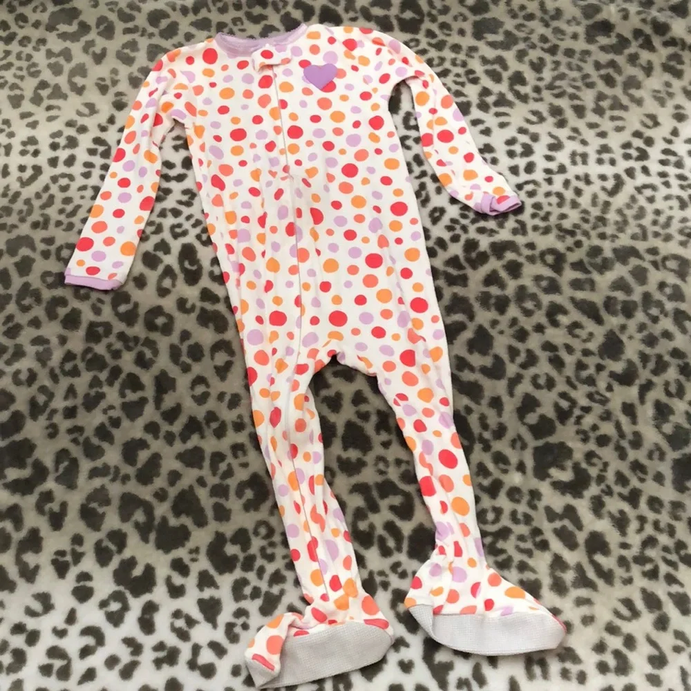Carter’s Baby One Piece Polka Dot Snug Fit Footed PJ’s Pajamas Pink Size 24 mos
